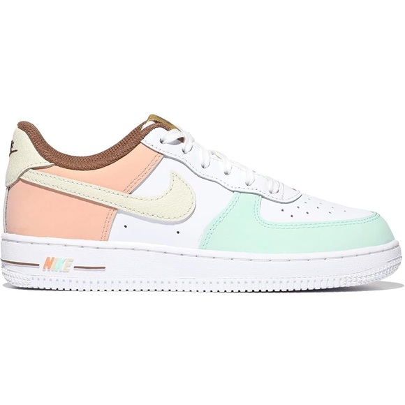 Nike Air Force 1 with White, Mint, Peach, and Brown - Picture 4 of 7
